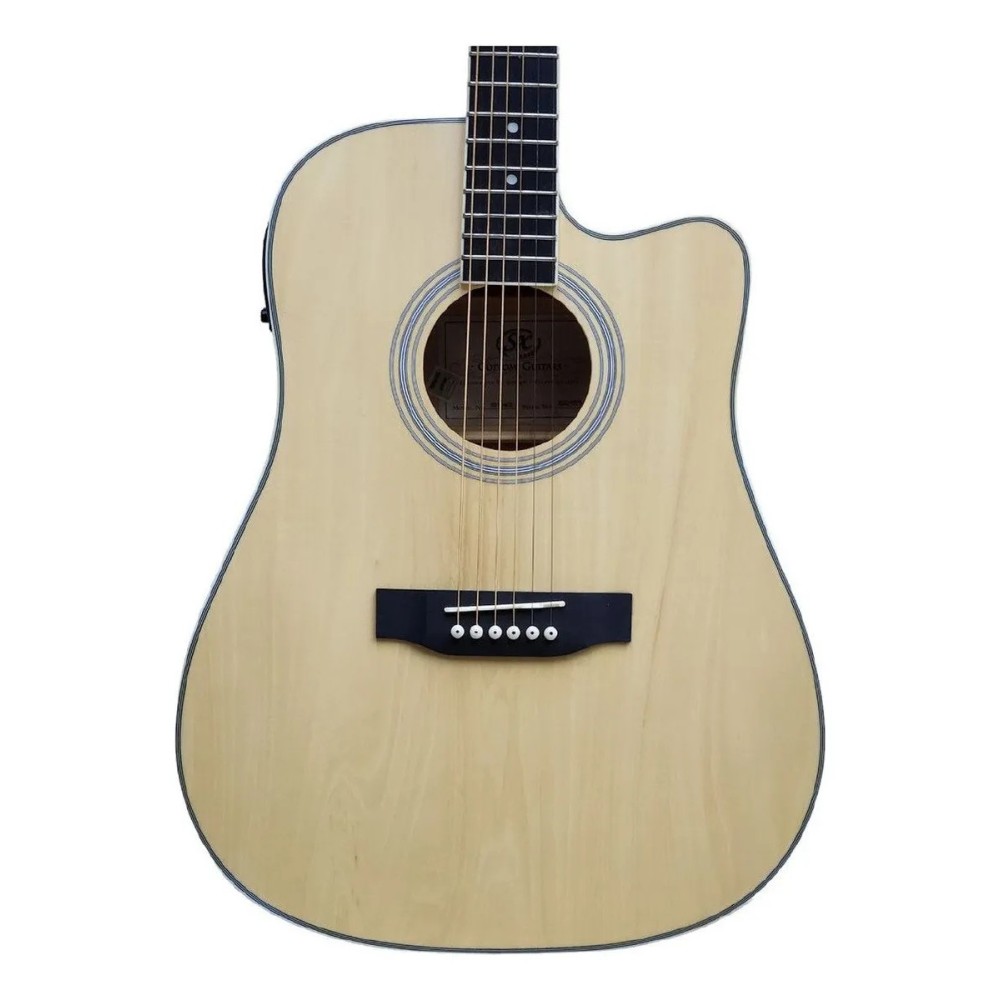 Guitarra Electroacustica Dreadnought Tapa Tilo Natural Mate SD104CE