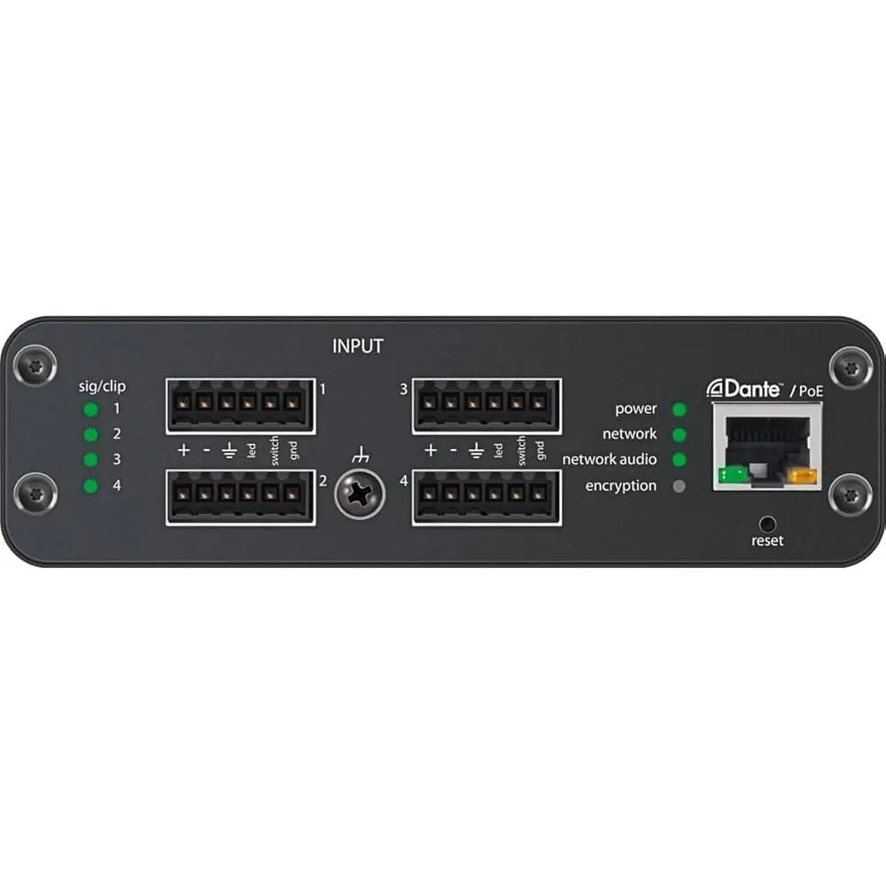 Interface de Audio Dante 4 Canales Eurobloc Shure ANI4IN-BLOCK