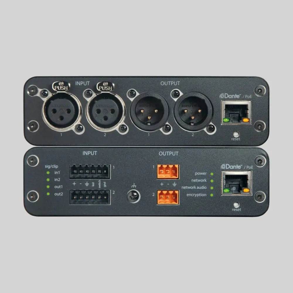 Interface de Audio Dante 2 Canales Eurobloc Shure ANI22-BLOCK