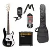 Pack Bajo Eléctrico Leonard Precision 4 Cuerdas Negro + Amplificador Ross + Accesorios