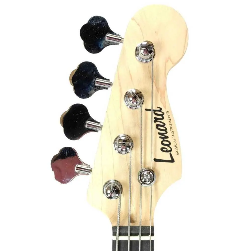 Pack Bajo Eléctrico Leonard Precision 4 Cuerdas Rojo Metalizado + Amplificador Ross + Accesorios