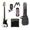Pack Bajo Eléctrico Leonard Precision 4 Cuerdas Blanco + Amplificador Ross + Accesorios