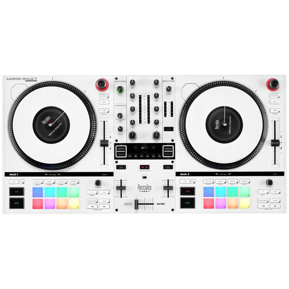 Controlador Dj Hercules Inpulse T7 White Serato con USB y salida XLR