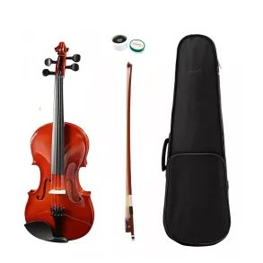 Violin 4/4 Tapa Maciza con Estuche y Accesorios Color Marron