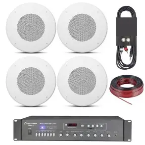 Kit Musica Funcional Parlantes 8" Techo Jbl Amplificador 150 Cables Bluetooth