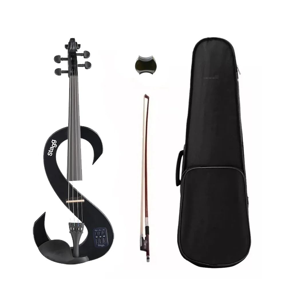 Violin Electrico 4/4 Stagg Evn44bk + Estuche Y Accesorios