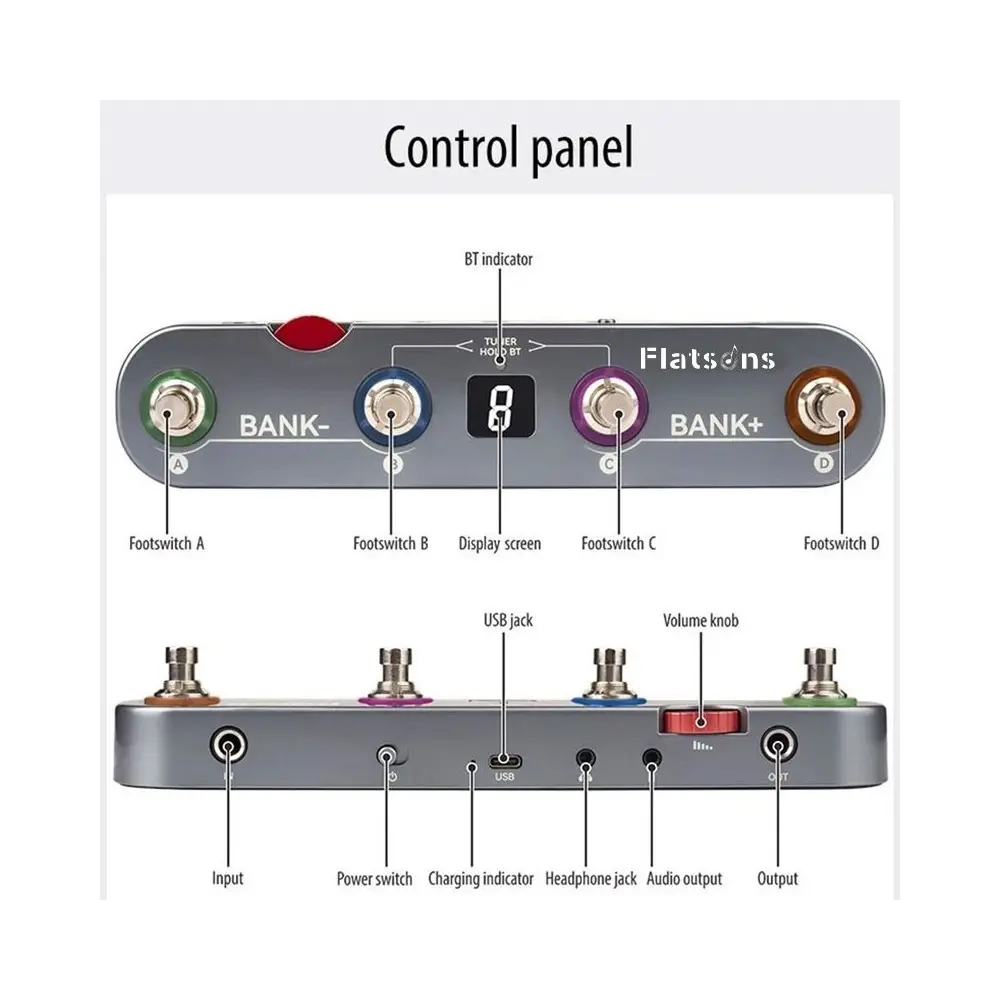 Pedalera Multiefecto Recargable Portatil Flatsons KE1