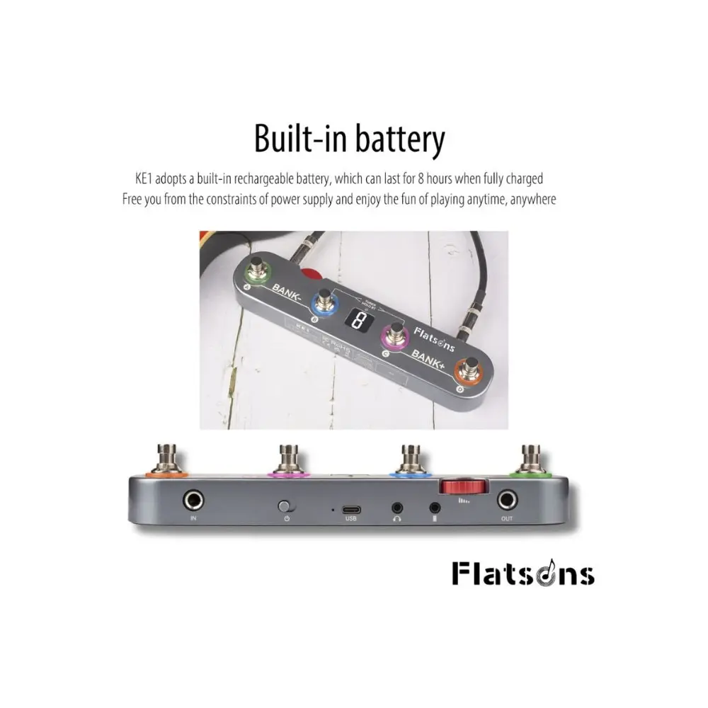Pedalera Multiefecto Recargable Portatil Flatsons KE1