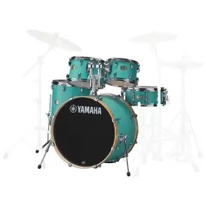 Batería Acustica 5 Cuerpos Bombo 22" Yamaha Stage Custom Matte Surf Green Birch SBP2F5MSG