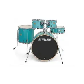 Batería Acustica 5 Cuerpos Bombo 22" Yamaha Stage Custom Matte Surf Green Birch SBP2F5MSG