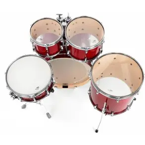 Bateria Yamaha Stage Custom Birch 5 Cuerpos Color Cranberry Red Bombo 22x17