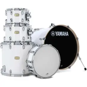 Bateria Yamaha Stage Custom Birch 5 Cuerpos Color Pure White Bombo 20x17
