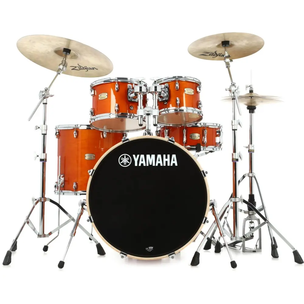 Bateria Yamaha Stage Custom Birch 5 Cuerpos Color Honey Amber Bombo 22x17