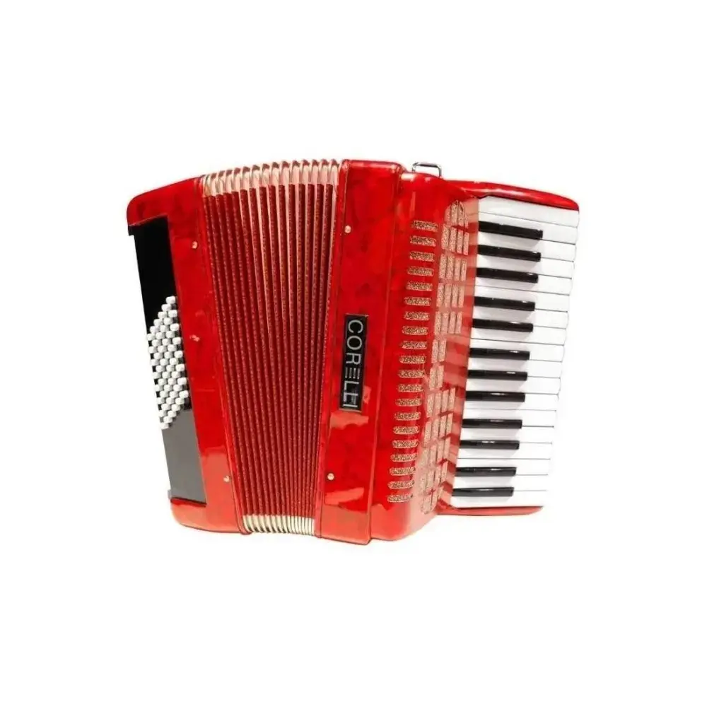 Acordeón A Piano Corelli 34 Teclas 60 Bajos JH2011 RD con Funda