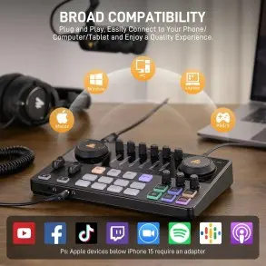 Mixer Maono Podcast E2 GEN2 canales USB-C Maonocaster Bluetooth