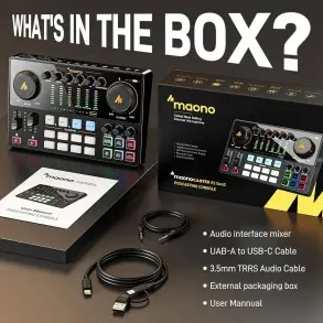 Mixer Maono Podcast E2 GEN2 canales USB-C Maonocaster Bluetooth