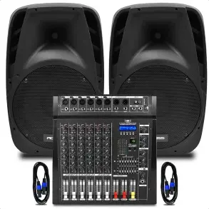 Pack Mixer 6 Canales + Bafles 12" Ross PACK DX-6L