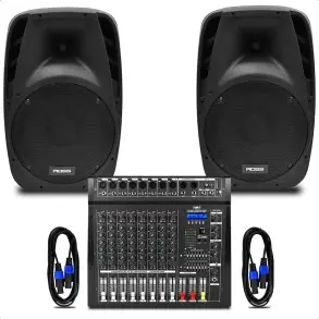 Pack Mixer 8 Canales + Bafles 12" Ross PACK DX-8