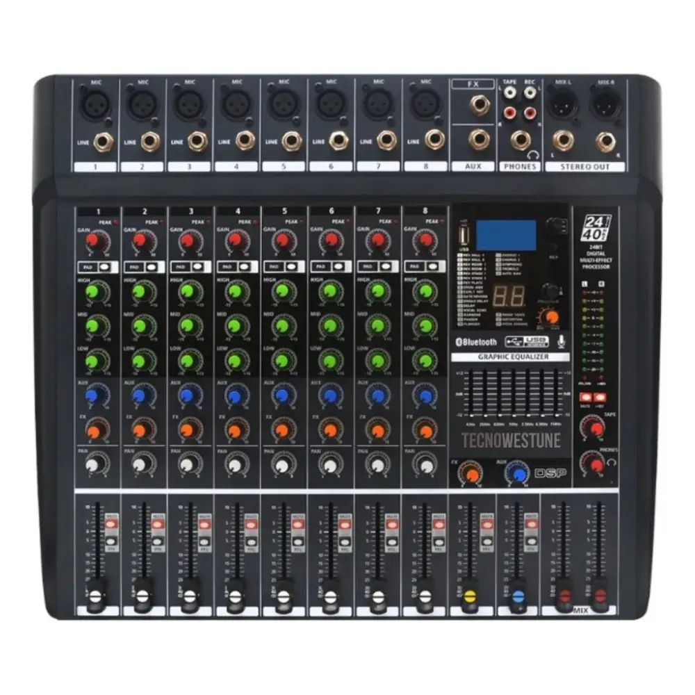 Mixer 8 Canales con Bluetooth Ross ES-8U