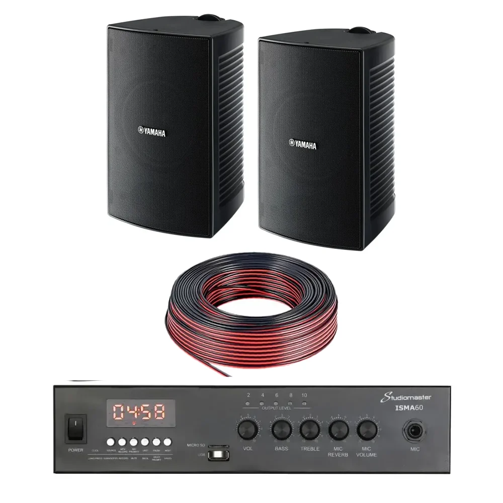 Kit Musica Funcional Bafles Yamaha Exterior VS6 Interior Exterior Bar Sonido Quincho
