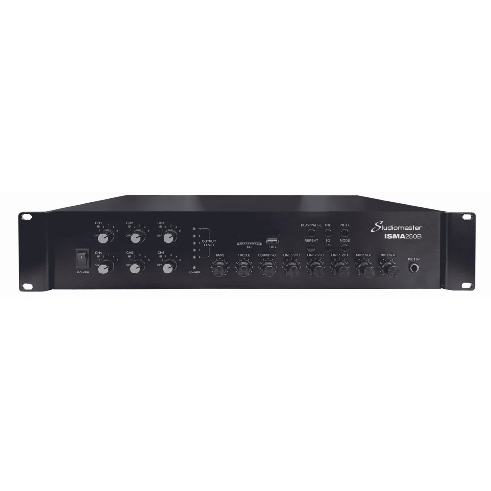 Potencia Multizona 250W 70-100 - 4 ohms Studiomaster ISMA250B