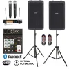 Combo Bafles Mixer Usb Bluetooth Microfono Inalambrico Pack