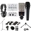 Kit Grabacion Home Studio Placa Microfonos Auriculares Pack Bateria