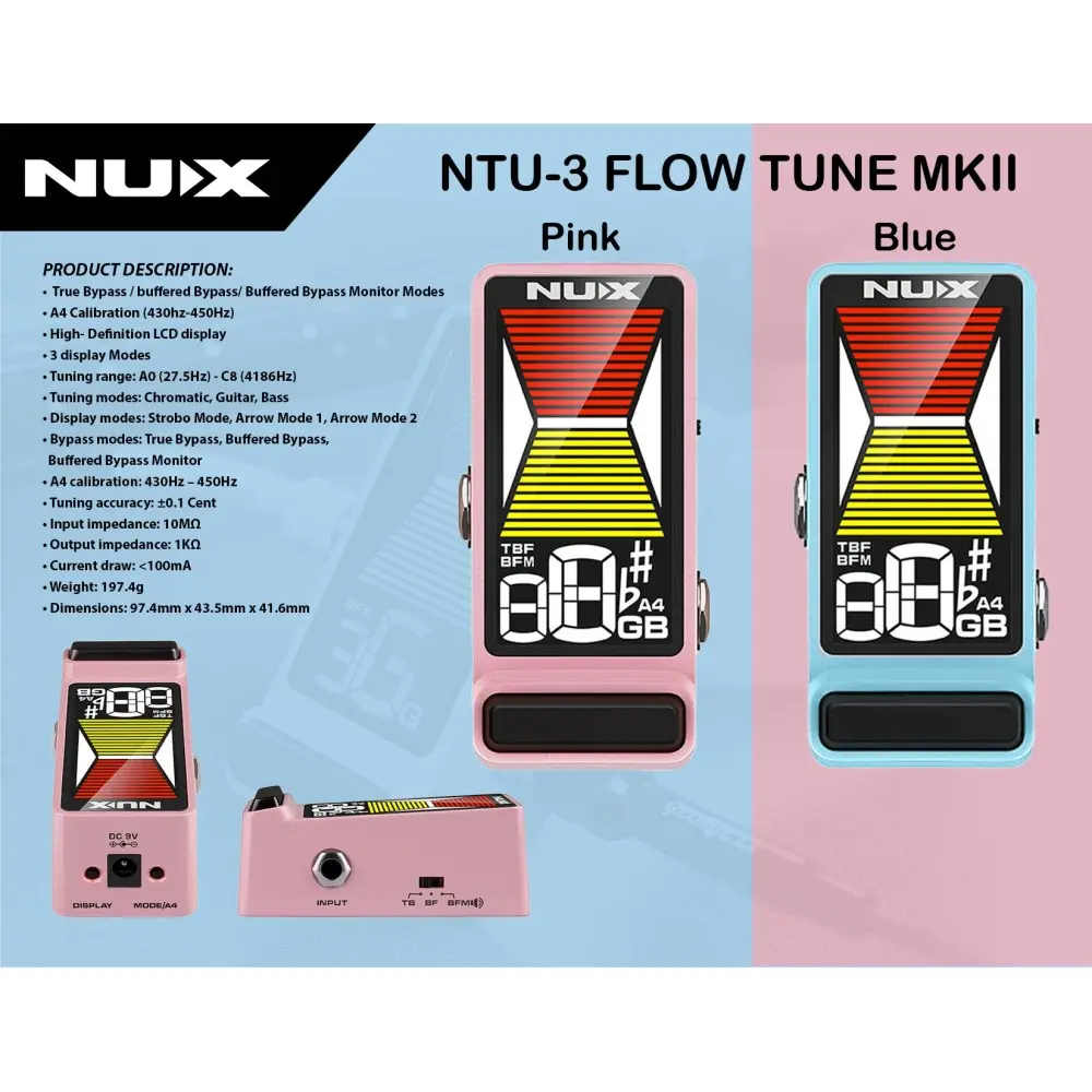 Mini Pedal de Efecto Afinador Nux NTU-3 MKII