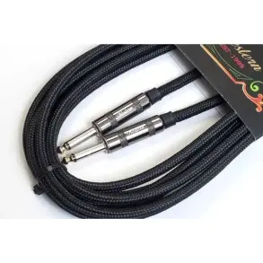 Cable Western Plug Plug Recto Ficha Plateada 3 metros Negro
