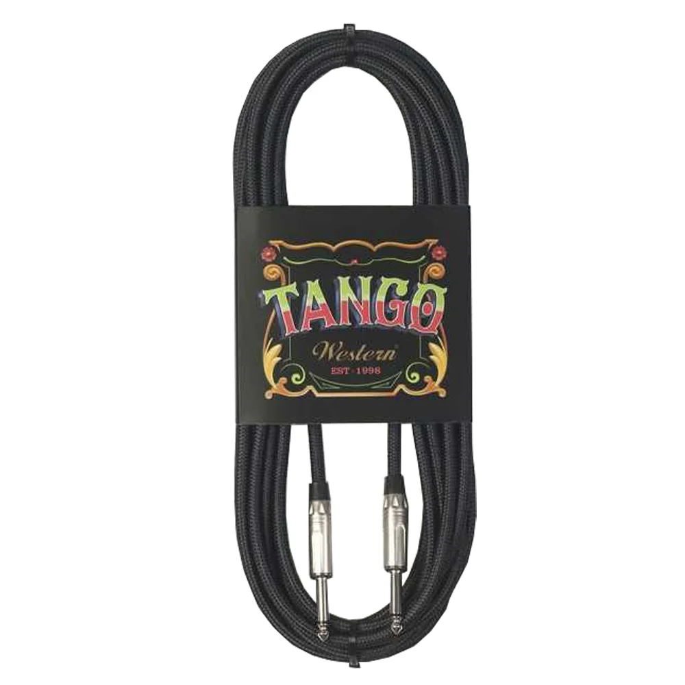 Cable Western Plug Plug Recto Ficha Plateada 3 metros Negro