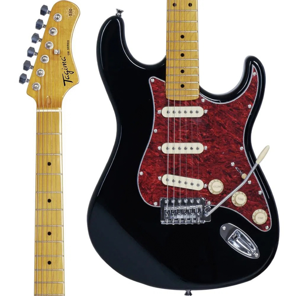 Guitarra Electrica Stratocaster Negra Tagima TG-530 BK LF TT