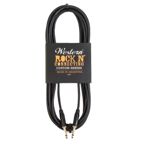 Cable Western Plug Plug Mono Recto Ficha Negra 3 Metros MNR30