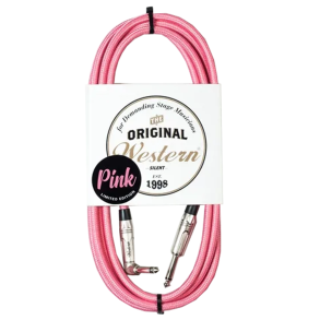 Cable Western Plug Tela Mono Recto a Angular 90º 3 metros Color: Rosado PINKPL30