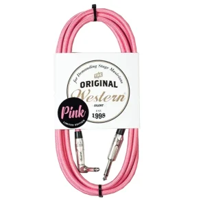 Cable Western Plug Tela Mono Recto a Angular 90º 3 metros Color: Rosado PINKPL30
