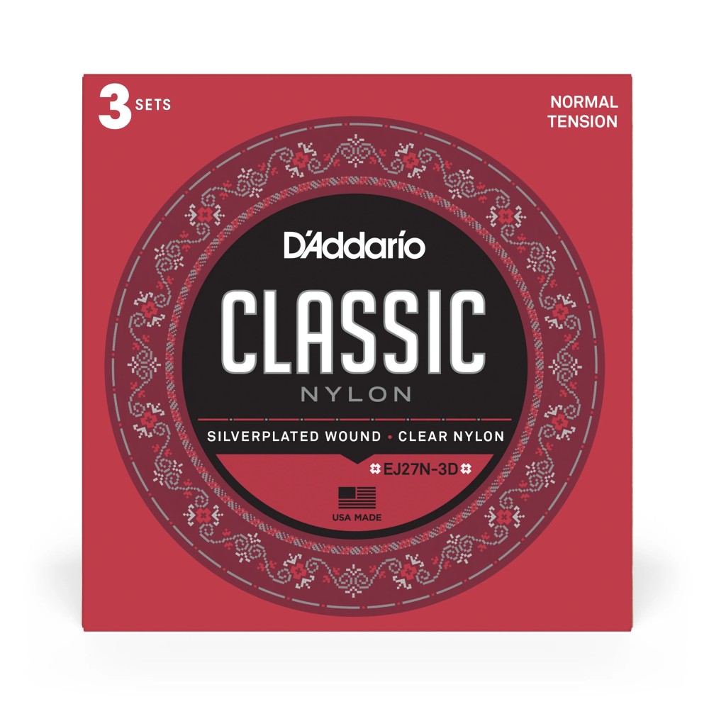 Encordado de Guitarra Clasica Pack Daddario EJ27N-3D