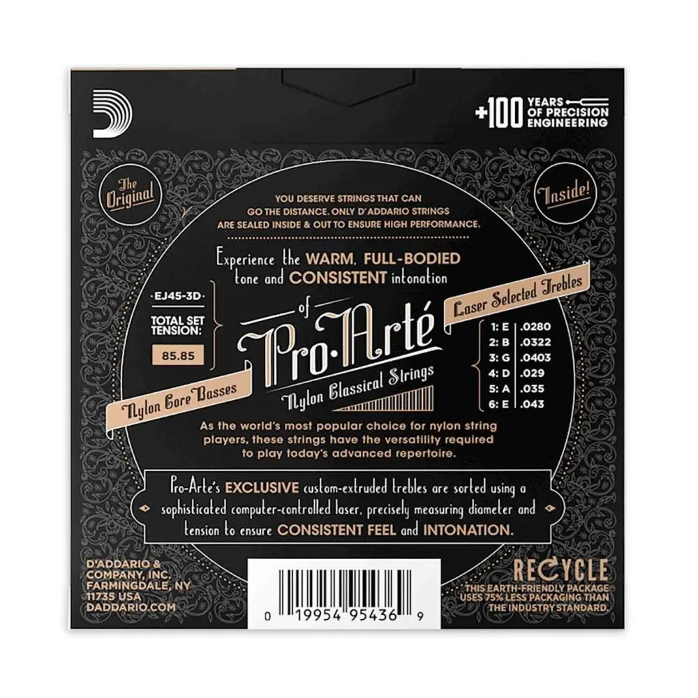 Encordado de Guitarra Clasica Daddario EJ45-3D