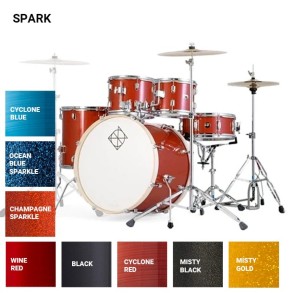 Bateria Completa 5 Cuerpos Bombo 22 Champagne Spark DIXON SP522C2CPS