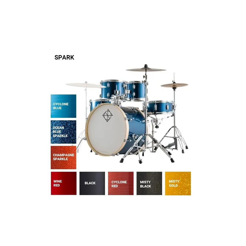 Bateria Completa 5 Cuerpos Bombo 22 Cyclone Blue DIXON SP522C2CBL