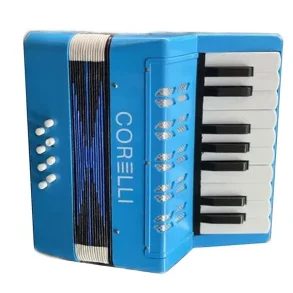 Acordeon Para Niños A Piano De 17 teclas 8 Bajos Celeste