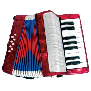 Acordeón Para Niños J. Meister Color Rojo De 17 Teclas y 8 Bajos