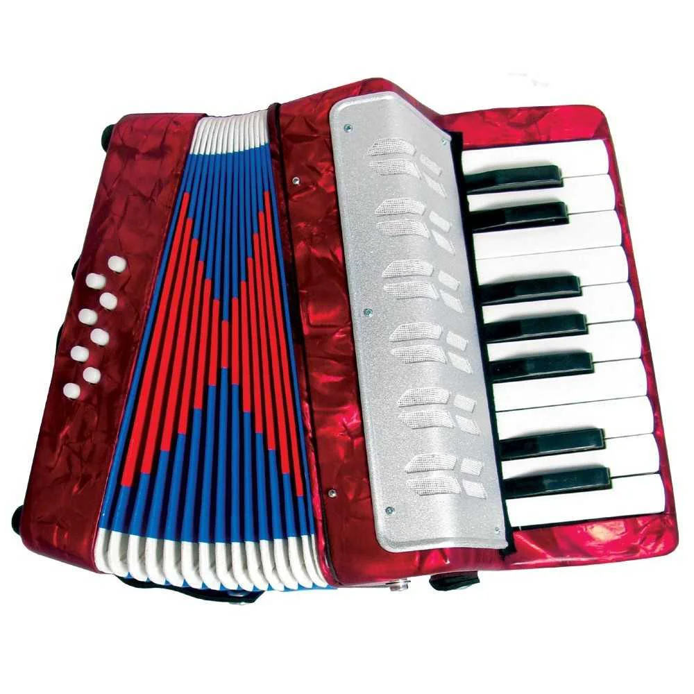Acordeón Para Niños J. Meister Color Rojo De 17 Teclas y 8 Bajos