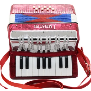 Acordeón Para Niños J. Meister Color Rojo De 17 Teclas y 8 Bajos