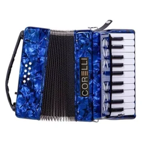 Acordeon a Piano Corelli 22 Teclas 8 Bajos con Funda Acolchada JH2000 BL