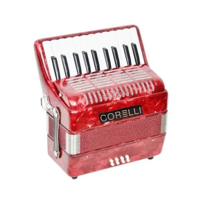 Acordeon a Piano Corelli 22 Teclas 8 Bajos con Funda Acolchada JH2000 RD
