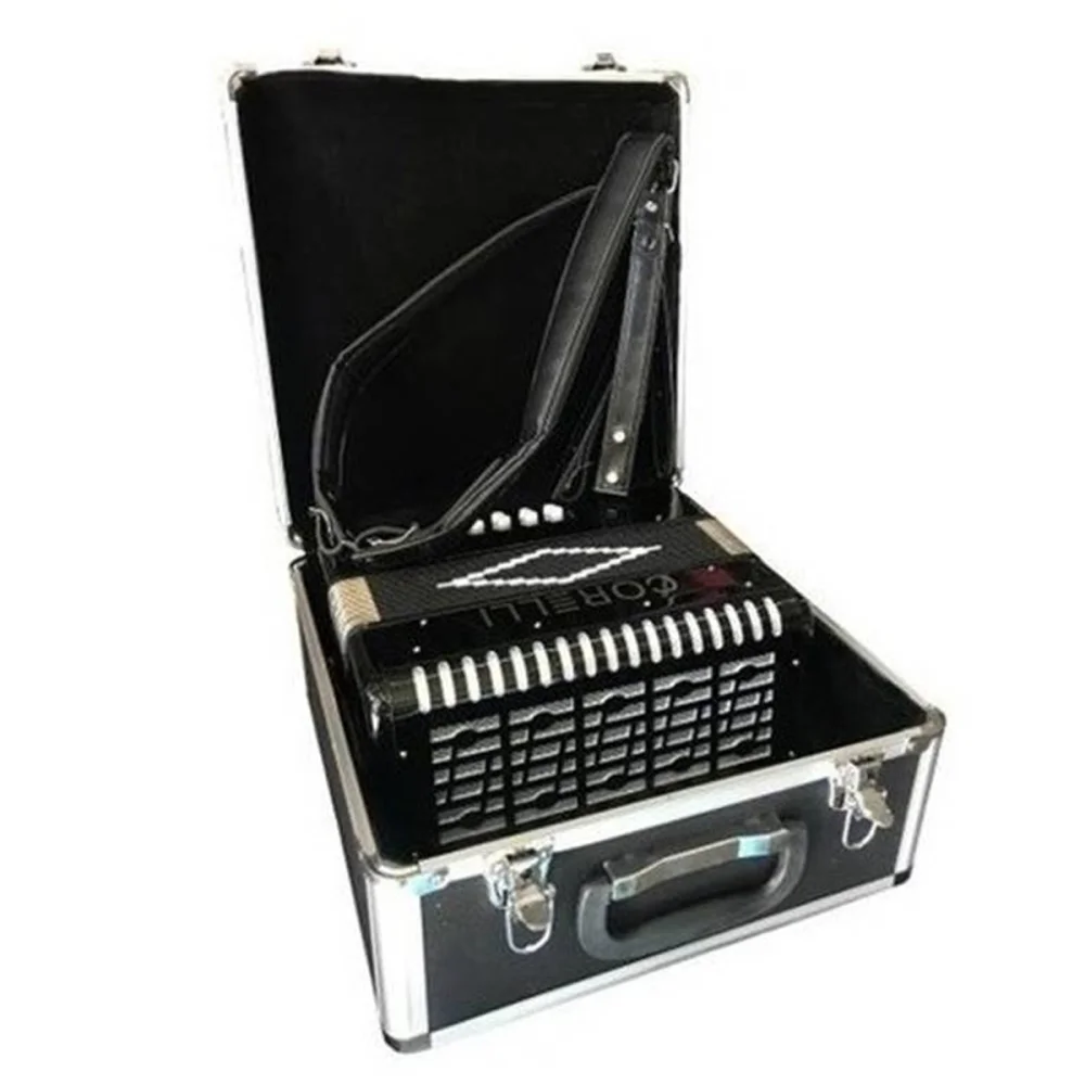Acordeon a Botonera 31 tonos 12 Bajos Con Correa Estuche Negra