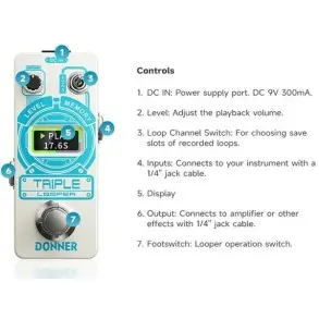 Pedal de Efectos Triple Looper Donner EC1211