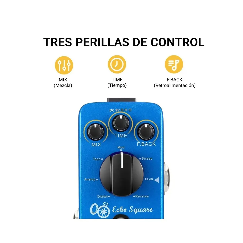 Pedal de Efectos 7 Echo Square Donner EC1006