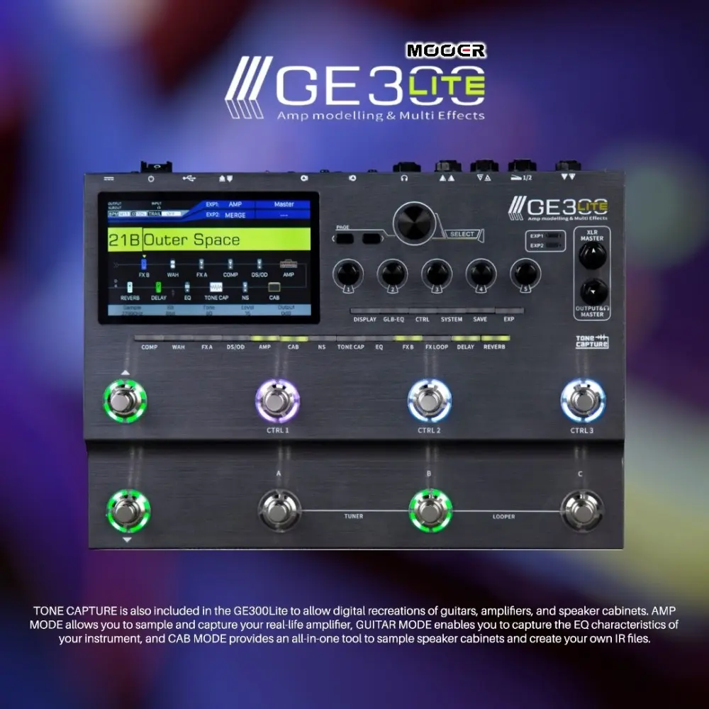 Pedalera Multi Efectos Mooer GE300 Lite Grey