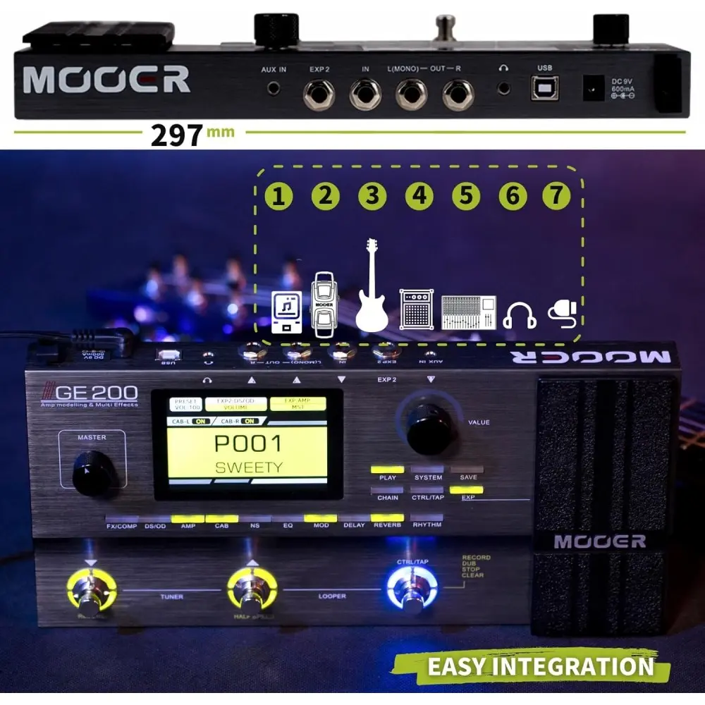 Pedalera Multi Efectos Mooer GE200