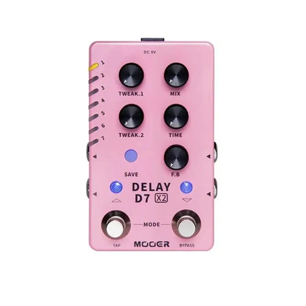 Pedal de Efecto Delay Mooer D7 DELAY X2
